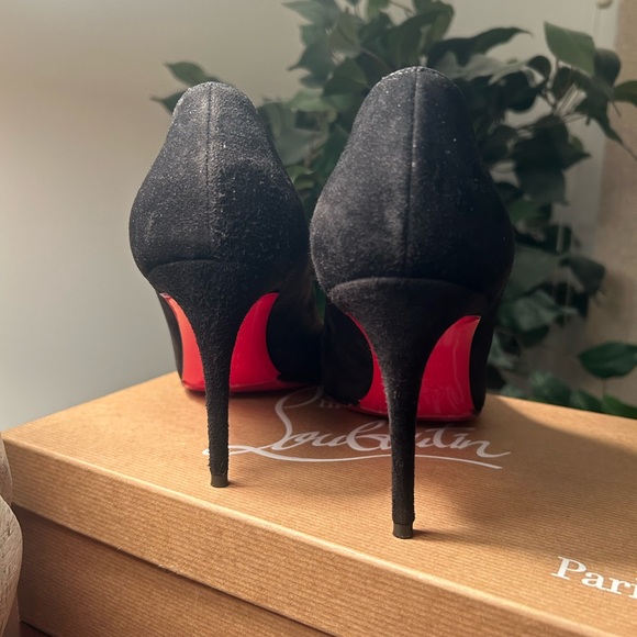 Christian Louboutin Black Suede Eloise Pump 85 Veau Velours Size 39 - Picture 3 of 15